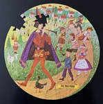 Vintage Pied Piper 75-PIECE Interlocking Round Puzzle By H-g Toys Made Usa. Fixed Price $12.95.