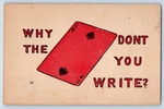 Gambling Duece Postcard Puzzle Why The Dont You Write Freddies C1910'S Antique. Fixed Price $9.72.