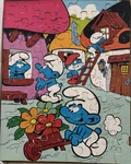 Vintage 1982 Mb Smurf 55 Piece Wood Puzzle 4297-4 Complete *. Fixed Price $15.00.