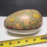 Vintage Colmor Metal Easter Egg-shaped Candy Box With Naturally Aged Petina. Fixed Price $14.99.