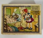 Vintage Hermann Eichhorn Wooden Fairy Tales Puzzle Blocks Case. Fixed Price $16.99.