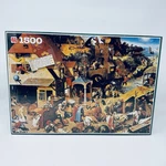 Jumbo 1500 Piece Puzzle 80074 Pieter Bruegel Proverbs Religious Sealed. Fixed Price $35.00.