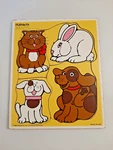 Vintage Wooden Puzzle Playskool My Pets Puppy Dogs Kitty Cat Bunny Rabbit. Fixed Price $10.55.