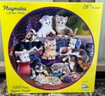 Sunsout Playmates Kitten Puzzle 1000 Piece 26" Round #58210 New. Fixed Price $27.99.