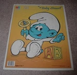 1984 Baby Smurf Milton Bradley Peyo Jigsaw Frame Tray Puzzle 25 Pieces. Fixed Price $14.95.