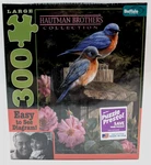 Hautman Bros. 300PC Large Format Puzzle Garden Bluebirds Buffalo 15"X21.25" New. Fixed Price $14.99.