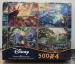 Thomas Kinkade Disney 500 Pcs 4 Puzzles Jungle Book Peter Pan Lion King Frog. Fixed Price $29.99.