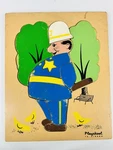 Vintage Playskool Policeman Wooden Tray Puzzle 14 Piece Inlay. Fixed Price $12.99.
