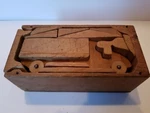 Vintage Hand Crafted Puzzle Treasure Box Dump Truck Pinewood C. 1930'S. Fixed Price $35.00.
