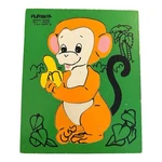 Vtg Monkey Shines Playskool Puzzle 165-4 Wood 7 Pieces Preschool. Fixed Price $12.00.