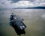 Uss Coral Sea Aircraft Carrier Golden Gate Bridge California 11X14 Photo. Fixed Price $15.99.