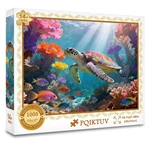 1000 Piece Vibrant Turtles Coral Jigsaw Puzzle For Adults Ocean Art Game Set. Fixed Price $23.99.
