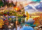 Amazing Puzzles 1000 Piece Jigsaw 19X27IN - Village By The Lake. Fixed Price $17.99.