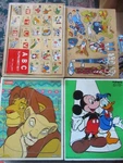 Vintage Wooden Puzzle Lot Playskool Mickey & Lion King, Space Ships, Abc Set. Fixed Price $19.99.