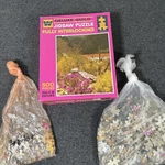 Vintage Whitman Deluxe Guild Jigsaw Puzzle 500 Pieces Pink Floral Flowers 15X18. Fixed Price $14.95.