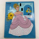 Vintage Playskool Disney Cinderella 360-33 Frame Tray 18 Piece Wood Puzzle 11.5". Fixed Price $26.00.