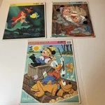 Set Of 3 Disney Cardboard Frame Tray Puzzles Mickey & Minnie Little Mermaid. Fixed Price $22.00.