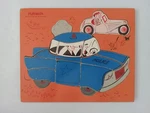 Vintage Playskool Wooden Tray Puzzle Police Car # 360-21 Complete. Fixed Price $14.95.