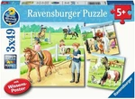 New & Sealed Ravensburger 05129 Day At The Stables 3X49 Pc Jigsaw Puzzles. Fixed Price $18.95.