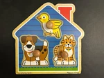 Melissa & Doug Wooden Puzzle House Pets Jumbo Knob Toddler Toy Sealed Easy Grasp. Fixed Price $11.64.