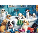 500 Piece Cute Dog Bathing Jigsaw Puzzle For Adults Fun Pet Artwork. Fixed Price $13.99.