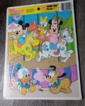 Vintage 1986 Disney Babies Golden Frame Tray Puzzle 12 Pcs Mickey Mouse Friends. Fixed Price $8.00.