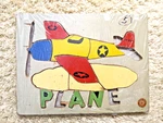 Sifo Toys Puzzle Military Trainer Airplane Wooden Tray Vintage 1940S 1950S. Fixed Price $14.99.