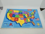 Vtg 1986 Playskool Puzzle United States America Map Made In Usa Classic!. Fixed Price $32.94.