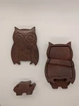 Owl Shaped Wooden Puzzle Box, Hidden Compartment - Handcrafted Rosewood. Fixed Price $11.99.