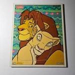 Vtg Playskool Wood Tray Puzzle 359-03 Walt Disney's Lion King Simba & NALA-7PCS.. Fixed Price $8.00.