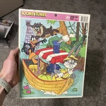 Vtg 1990 Golden Looney Tunes Frame Tray 20PC Puzzle Bugs Daffey Taz Complete. Fixed Price $5.50.