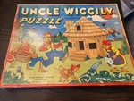 1949 Uncle Wiggily 3 Puzzle Set In Box Milton Bradley Howard R. Garis Complete. Fixed Price $35.00.