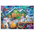 1000 Piece Puzzle Aurora Snowman Cabin Jigsaw For Adults Winter Holiday Decor. Fixed Price $29.99.