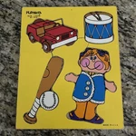Vtg My Toys Inlaid Frame Tray Wood Puzzle Playskool 180-09 PZ10. Fixed Price $15.50.