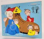 Playskool Wooden Frame-tray 16 Pieces Old Women In The Shoe 1970 Puzzle #185-15. Fixed Price $14.99.