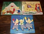 Set Of 3 Vintage Nicole Lambert Tripl Nathan Board Puzzles 1991 France. Fixed Price $39.99.