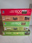 Milton Bradley York & Magnum 1980 1500 2000 Piece Jigsaw Puzzles. Fixed Price $49.00.