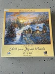 Christmas Cottage Jigsaw Puzzle 500 Pc New Sunsout 18" X 24" Priority Mail Ship. Fixed Price $18.39.