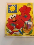 Vintage Playskool 1994 Wooden Puzzle Sesame Street Elmo 315-03. Fixed Price $12.00.