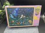 Schmid Big Puzzle (90 Pc) Fantasy Forest Unicorn Nib. Fixed Price $15.00.