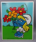 Vintage 1982 Playskool Spring Beauty Smurfette Wooden Tray Puzzle. Fixed Price $9.99.