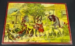 Antique Victorian Puzzle Milton Bradley Down The Farm Chickens Lambs Girl 18". Fixed Price $37.46.