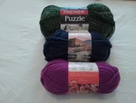 Premier Puzzle GREEN328 Yd, Hometown Blue, Red Heart Anne Geddes Baby "JAM"340YD. Fixed Price $14.95.