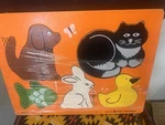 Vintage Judy Instructo Wooden Kid Puzzle 1975 Pets Pcs Cat Dog Bunny Fish Duck. Fixed Price $18.00.