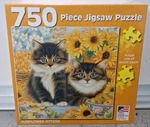 Sunflower Kittens Anne Mortimer 750 Pc 22" X Great American Puzzle New Seal. Fixed Price $18.99.