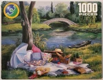 Picnic By The River 1000 Piece Jigsaw Puzzle 19" X 26". Fixed Price $10.99.