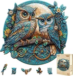 Wooden Puzzles For Adults - Embossed Owl Puzzle, Unique Shape Jigsaw. Fixed Price $24.79.