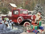 Santa's Truck Ford Red Pick-up 1000 Pc Christmas Puzzle Robert Kramer Licensed. Fixed Price $38.95.