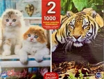 Kittens & Tiger 2 Pack 1000 Piece Jigsaw Puzzles Sure Lox New. Fixed Price $21.95.