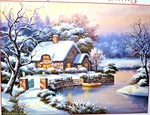 Sunsout Frosty Winter Evening Puzzle 500 Pcs Cottage Canal Snow Covered New. Fixed Price $24.99.